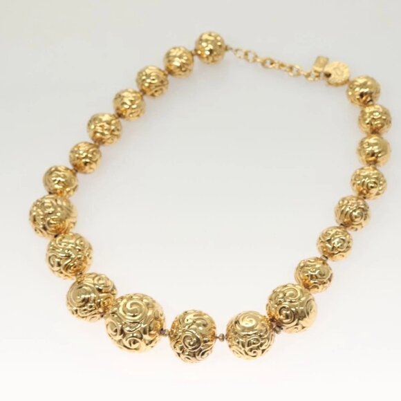 SAINT LAURENT Necklace Metal Gold Auth - Picture 5 of 14